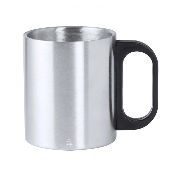MUG INOX RECYCLE PERSONNALISE 300 ML 'NEBEL' - argenté