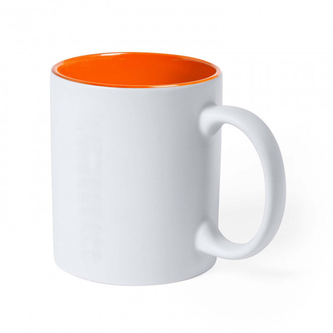 TASSE CERAMIQUE PERRSONNALISE 350 ML 'CORES BLANC' - orange