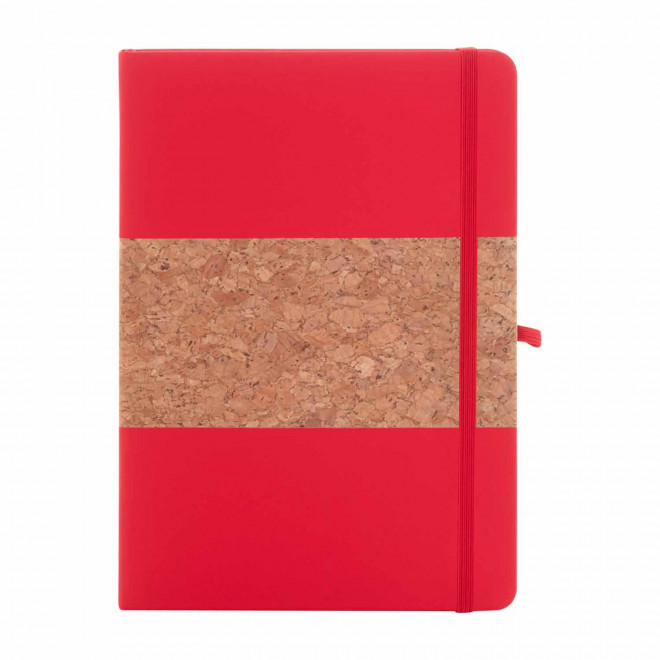 CARNET EN LIEGE ET PU RECYCLE PERSONNALISE 'ISHA' - rouge