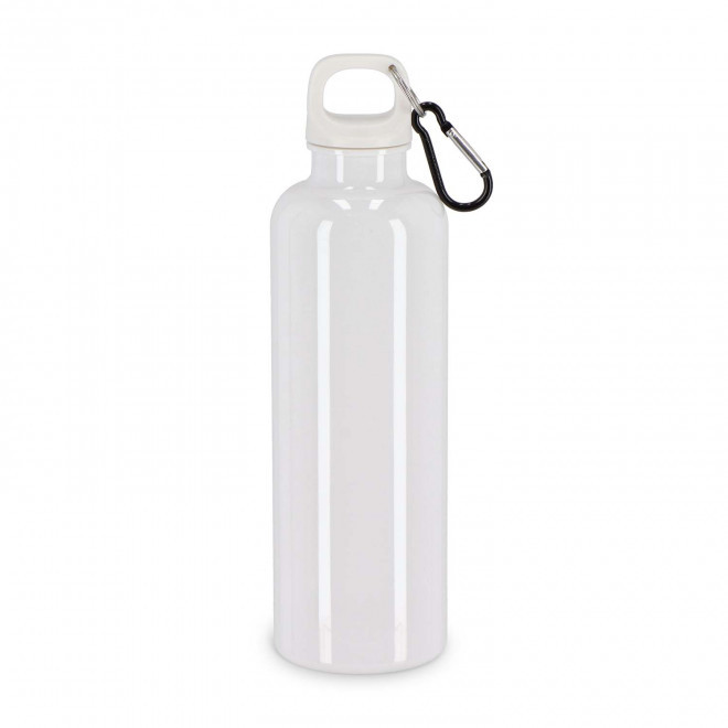GOURDE RPET AVEC MOUSQUETON 750ML PERSONNALISABLE 'MANCYO' - blanc
