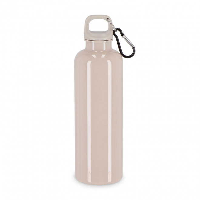 GOURDE RPET AVEC MOUSQUETON 750ML PERSONNALISABLE 'MANCYO' - taupe