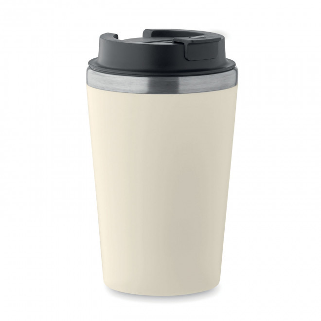MUG ISOTHERME PERSONNALISE AVEC INTERIEUR CERAMIQUE 350ML 'MULTIS' - beige