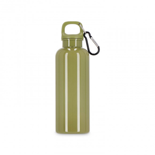 GOURDE RPET AVEC MOUSQUETON 500ML PERSONNALISABLE 'MANCYO' - vert olive
