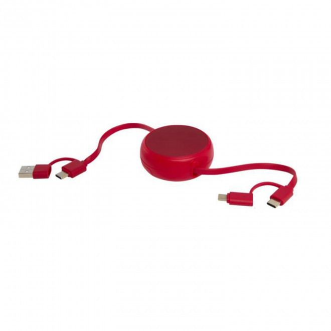 CABLE MULTIFONCTIONS PERSONNALISABLE 'ONTARIO ENROULEUR RCS' - rouge