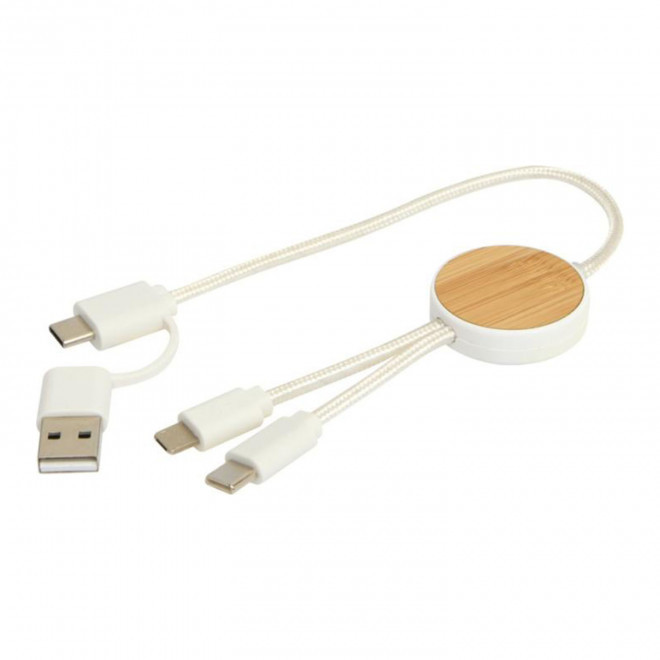 CABLE DE CHARGE PERSONNALISABLE 'ONTARIA COURT BOIS' - blanc