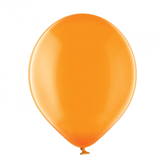 BALLON TRANSPARENT PERSONNALISE ø27 CM 'LUFT QUADRI' - orange transparent