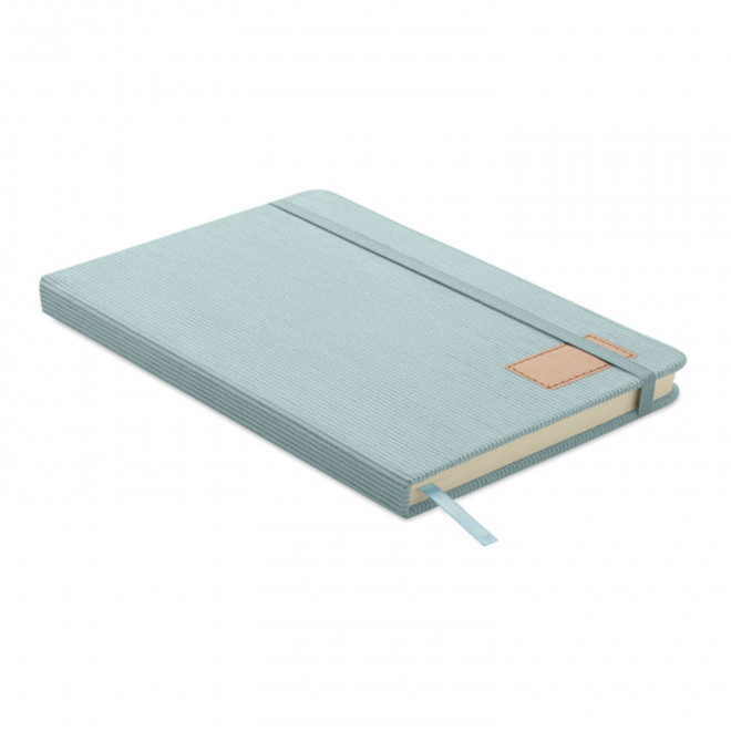 CARNET A5 VELOURS PERSONNALISE 'CORDO' - bleu clair