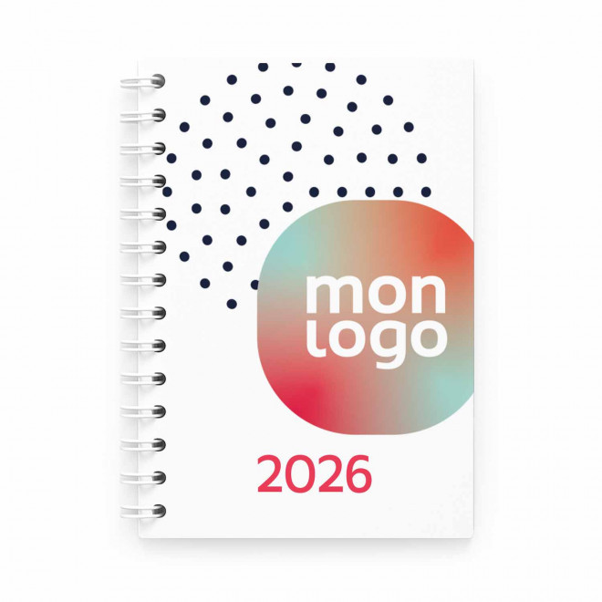 AGENDA MENSUEL PERSONNALISABLE 'CANVO SPIRALE' - blanc