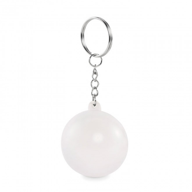 PORTE CLE BALLE ANTISTRESS PERSONNALISABLE 'ZENA KEY' - blanc