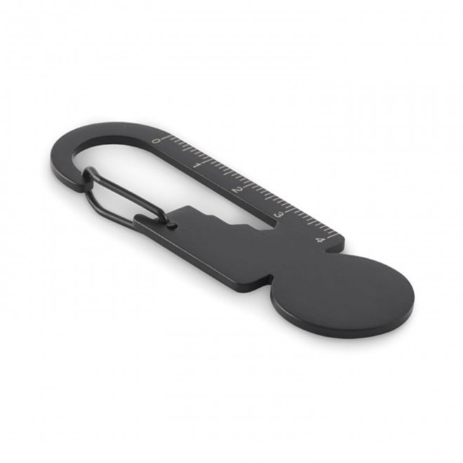 PORTE CLE JETON MULTIFONCTIONS PERSONNALISABLE 'CALTO' - noir