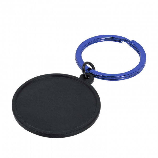 PORTE CLE EN ALUMINIUM COLORE PERSONNALISABLE 'SHANO' - bleu