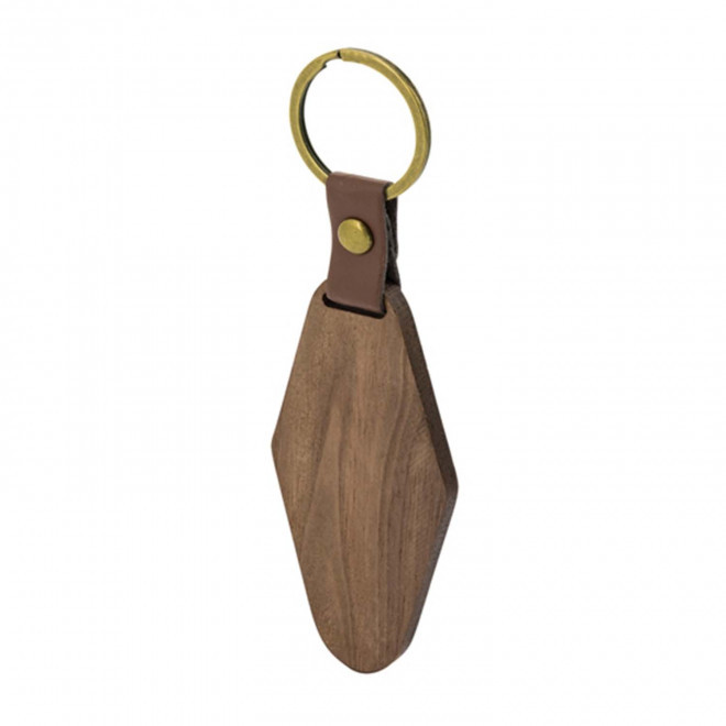 PORTE CLE EN BOIS PERSONNALISABLE 'RETALY PLUS' - losange