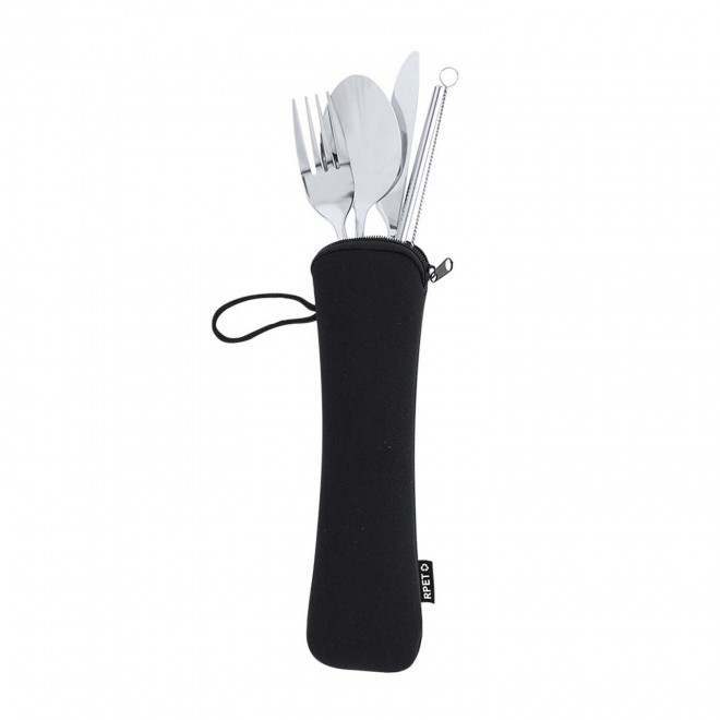 SET DE COUVERTS PERSONNALISABLE 'KIDO RPET' - noir