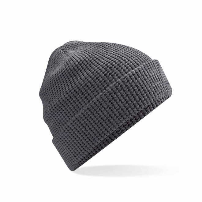 BONNET PERSONNALISE MAILLE NID D'ABEILLE 'WAFFLA' - gris