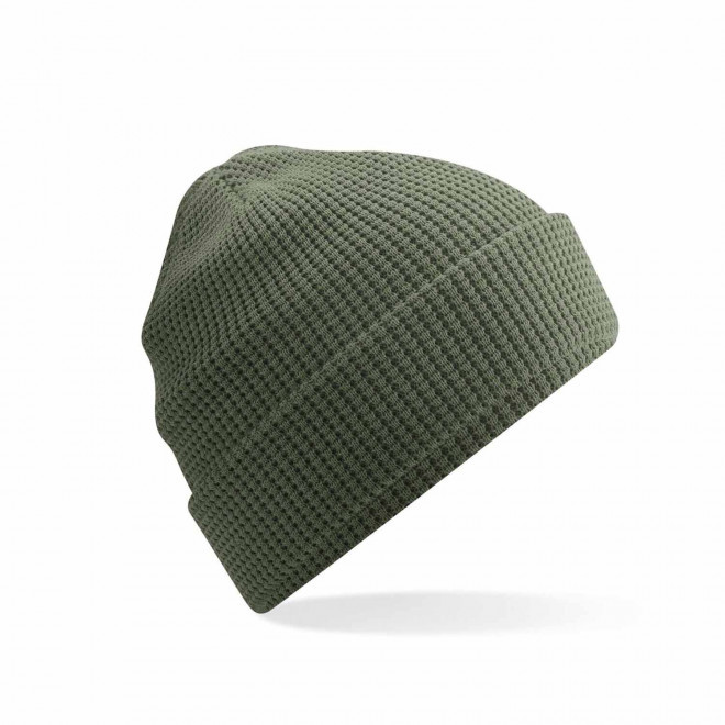 BONNET PERSONNALISE MAILLE NID D'ABEILLE 'WAFFLA' - vert olive