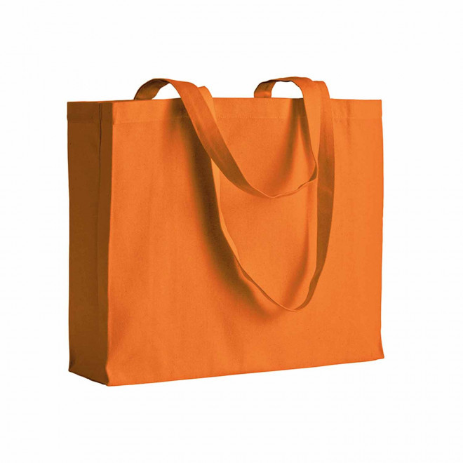 SAC COTON AVEC SOUFFLET PERSONNALISABLE 'MIRAMAR COULEUR' - orange