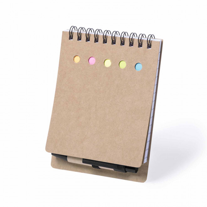 BLOC NOTES PERSONNALISE AVEC MARQUE-PAGES 'SCARLI' - naturel