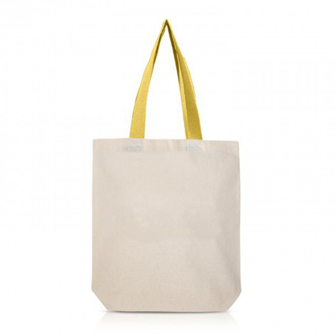 SAC EN TOILE GRANDES ANSES PERSONNALISABLE 'RYTA' - jaune