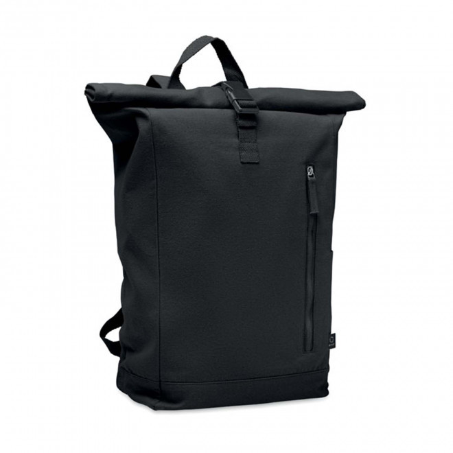 SAC A DOS ROLLTOP PERSONNALISE RECYCLE 'CLAIRE' - noir