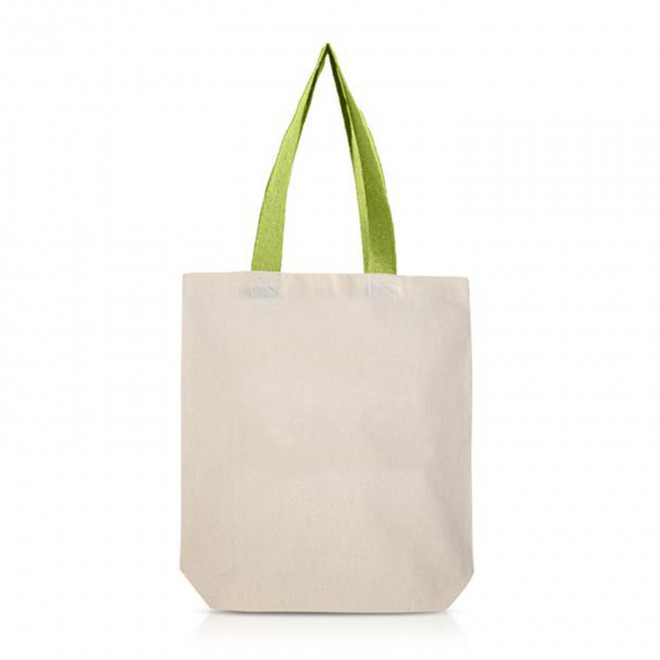 SAC EN TOILE GRANDES ANSES PERSONNALISABLE 'RYTA' - vert clair