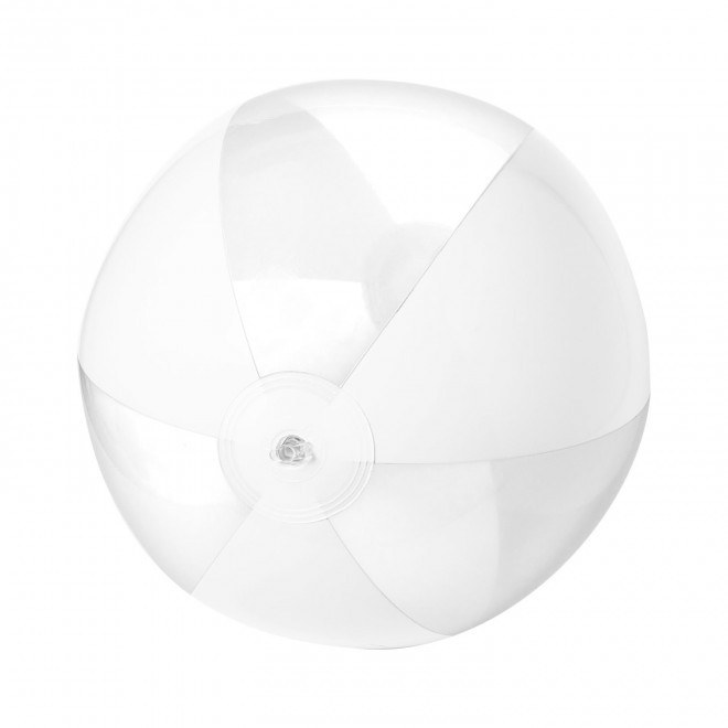 BALLON DE PLAGE PERSONNALISABLE 'PLAYA TRANSPARENT' - blanc/translucide