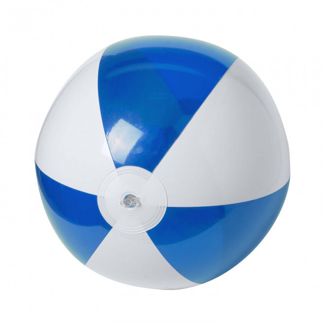 BALLON DE PLAGE PERSONNALISABLE 'PLAYA TRANSPARENT' - bleu/blanc