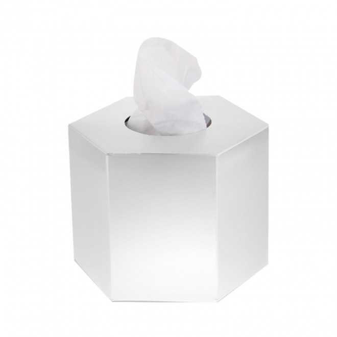 BOITE DE MOUCHOIRS PERSONNALISABLE 'TCHOUMA HEXAGON' - blanc