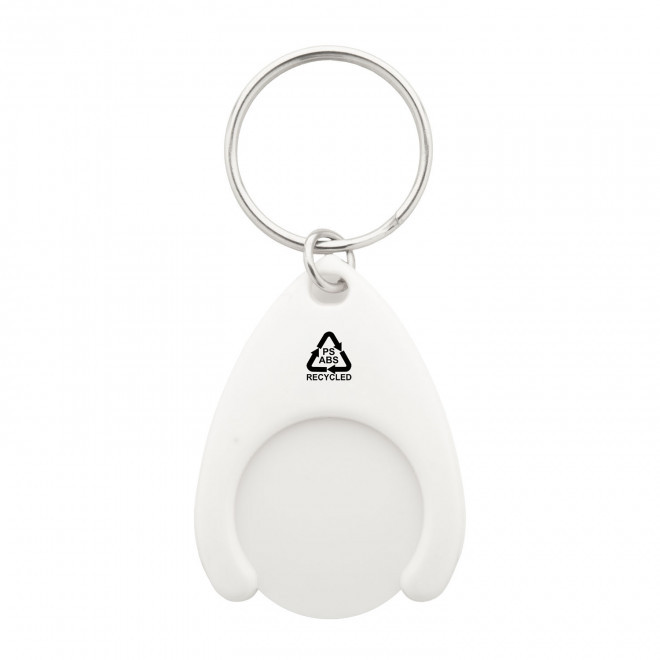 PORTE-CLES JETON PERSONNALISABLE EN RABS 'CATCHOS' - blanc