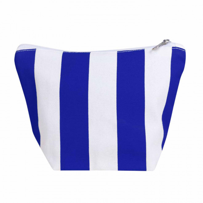 TROUSSE PERSONNALISABLE EN COTON RECYCLE RAYE 220 GR 'SAO' - bleu