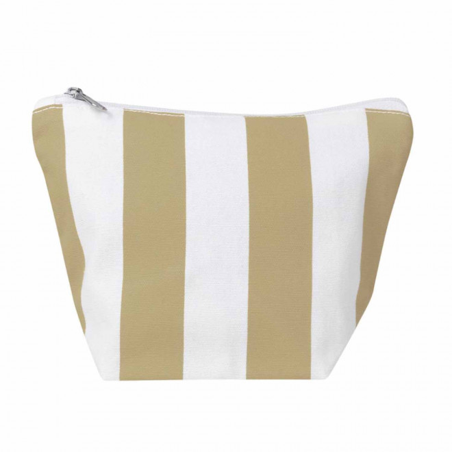 TROUSSE PERSONNALISABLE EN COTON RECYCLE RAYE 220 GR 'SAO' - beige