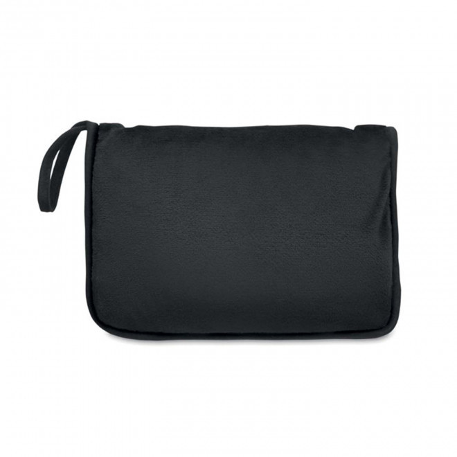 COUVERTURE DE VOYAGE 2 EN 1 PERSONNALISABLE 'ZICO' - noir