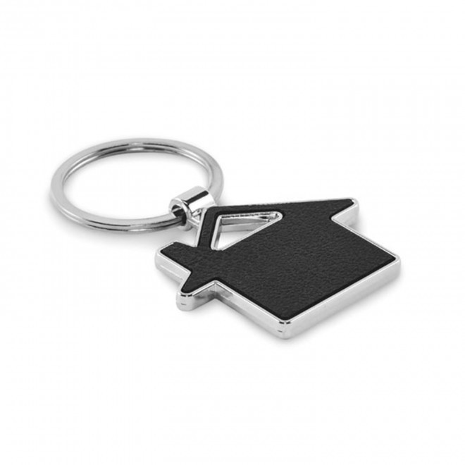 PORTE CLE EN PU RECYCLE PERSONNALISE 'ANGELOS MAISON' - noir