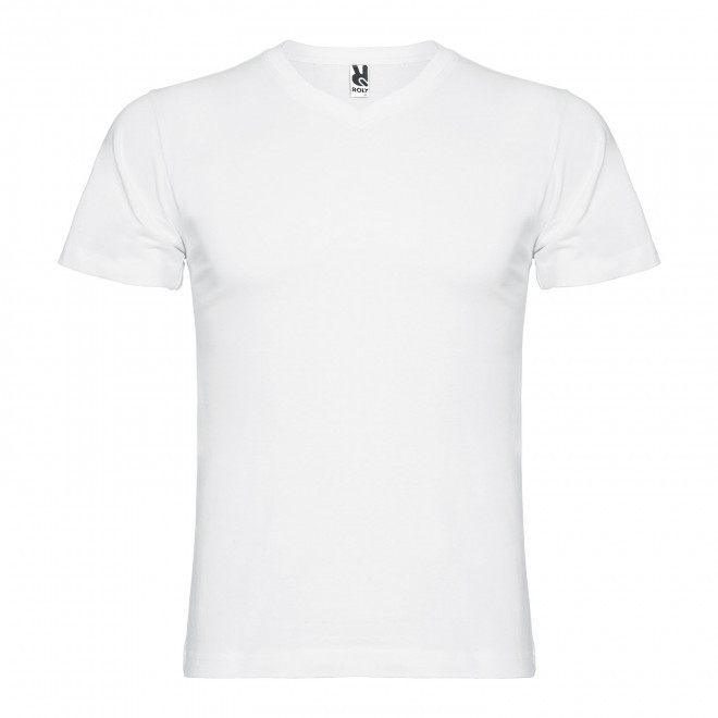TEE-SHIRT COL V HOMME BLANC PERSONNALISABLE 'SAMOYEDO' - blanc