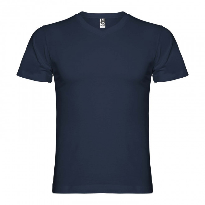 TEE-SHIRT COL V HOMME COULEUR PERSONNALISABLE 'SAMOYEDO' - bleu marine