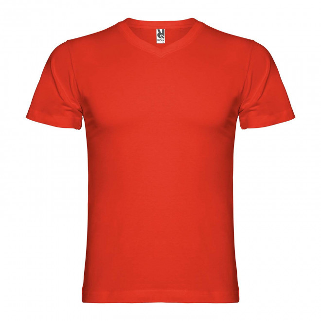 TEE-SHIRT COL V HOMME COULEUR PERSONNALISABLE 'SAMOYEDO' - rouge