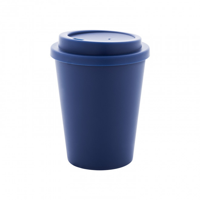 MUG DOUBLE PAROI PLASTIQUE 300ML PERSONNALISABLE 'STARZ' - bleu fonce