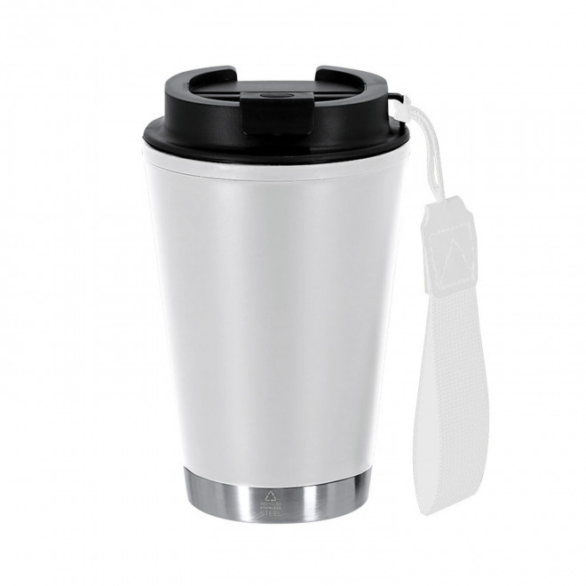 MUG ISOTHERME PERSONNALISE EN PP RECYCLE 300ML 'BLUYVI' - blanc