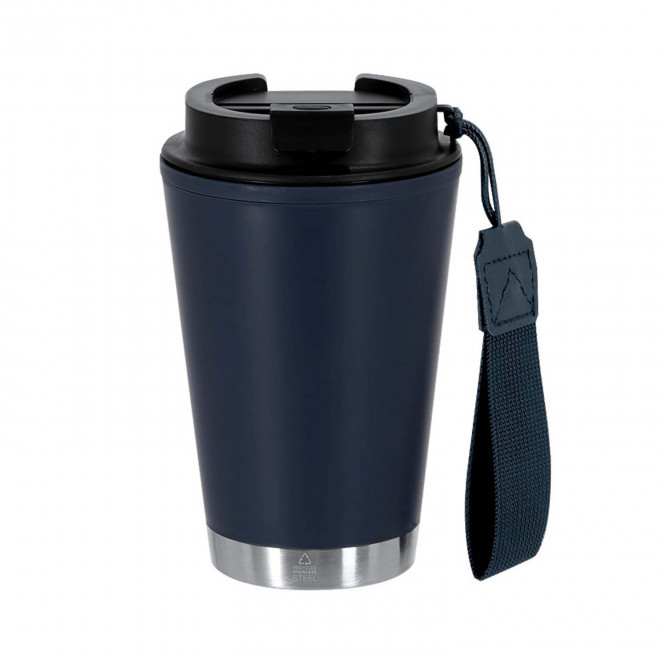 MUG ISOTHERME PERSONNALISE EN PP RECYCLE 300ML 'BLUYVI' - bleu marine