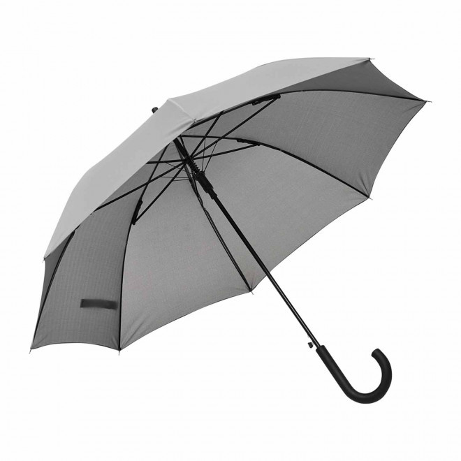 PARAPLUIE PUBLICITAIRE AUTOMATIQUE TEMPÊTE MANCHE CANNE 'GLASSON' - gris clair
