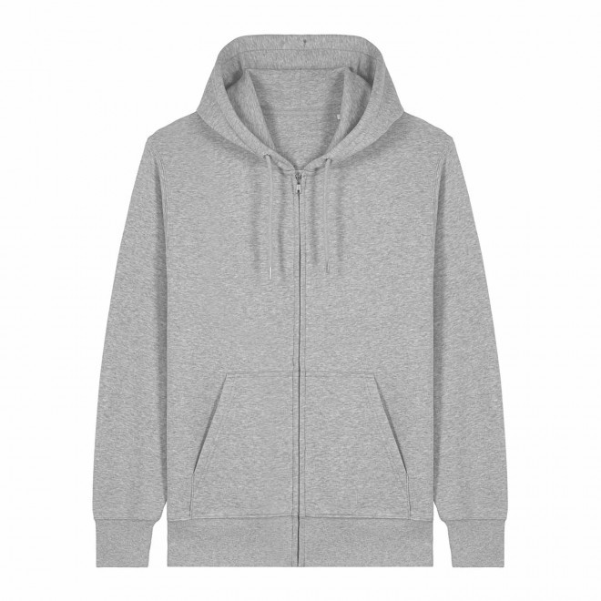 SWEAT CHINE ZIPPE MIXTE PERSONNALISABLE 'CONNECTOR 2.0' - gris chiné