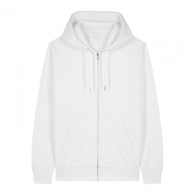 SWEAT SHIRT ZIPPE MIXTE PERSONNALISE 'CONNECTOR 2.0' - blanc