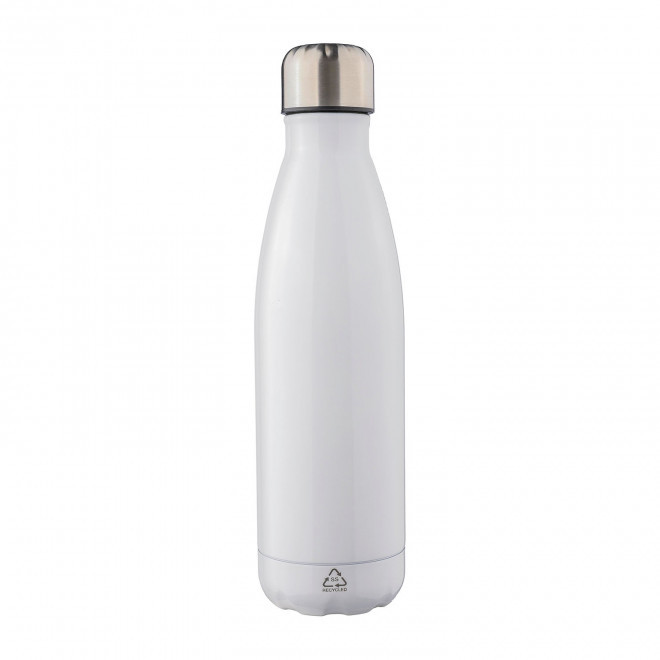 BOUTEILLE ISOTHERME 500ML PERSONNALISABLE 'MATERA RECYCLE' - blanc