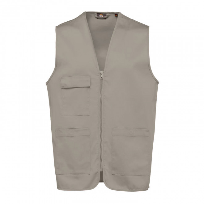 GILET DE TRAVAIL MIXTE PERSONNALISE 'PRACTO' - beige