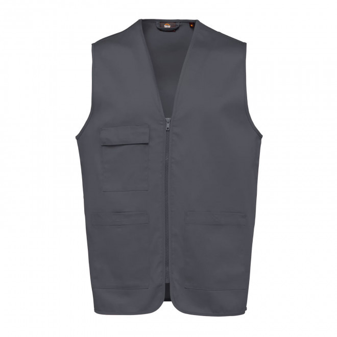 GILET DE TRAVAIL MIXTE PERSONNALISE 'PRACTO' - gris
