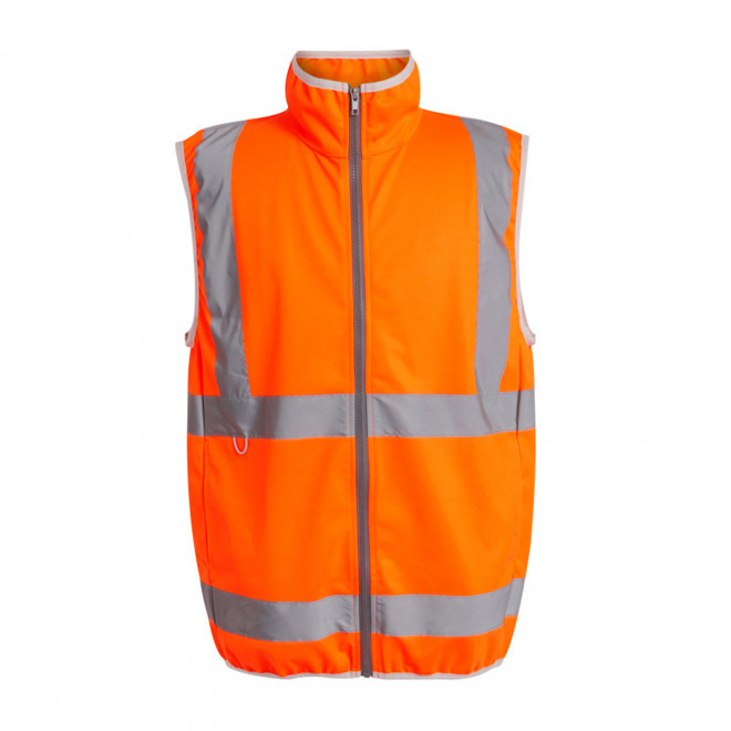 BODYWARMER HAUTE VISIBILITE PERSONNALISABLE 'PRO FULL ZIP' - orange fluo