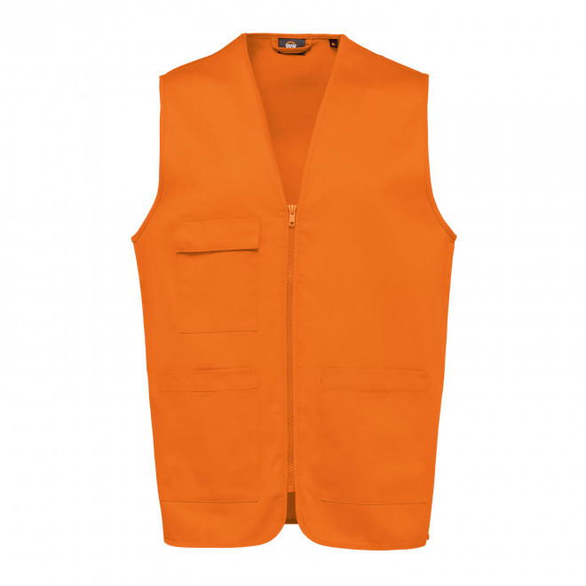 GILET DE TRAVAIL MIXTE PERSONNALISE 'PRACTO' - orange