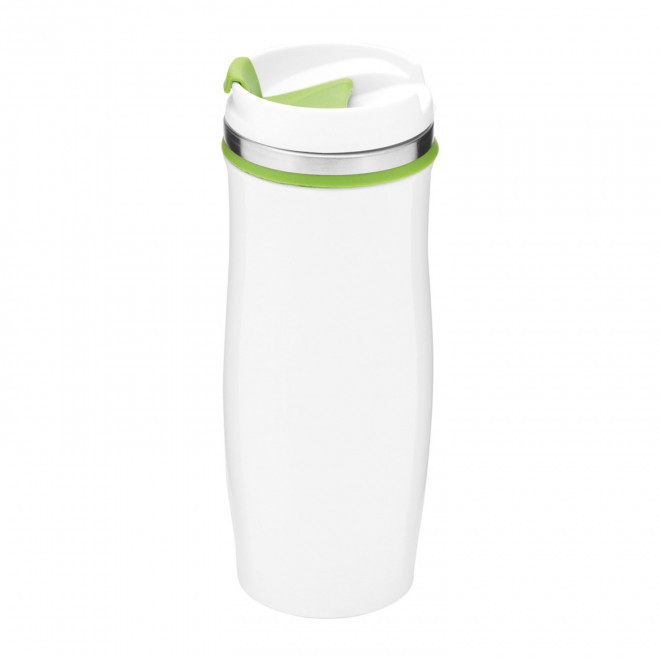 MUG ISOTHERME 400ML PERSONNALISABLE 'CREMA BLANC' - vert
