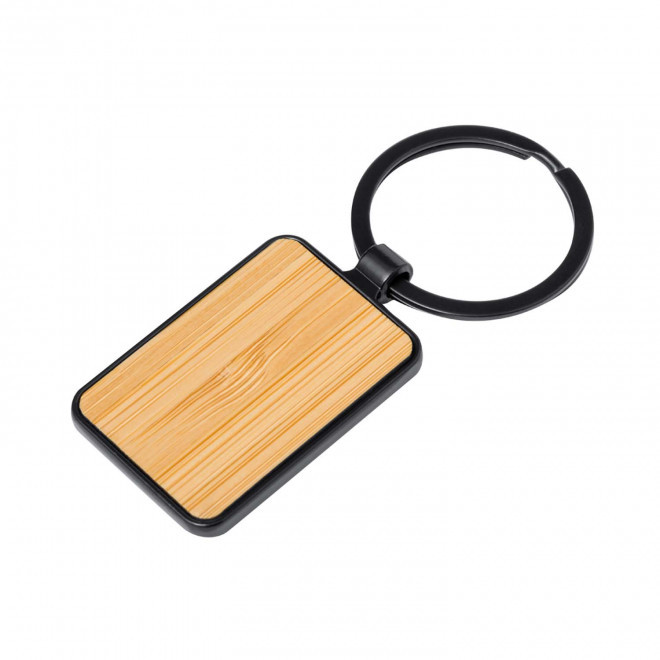 PORTE-CLES PERSONNALISE EN BAMBOU 'CASAWOOD DARK' - rectangle