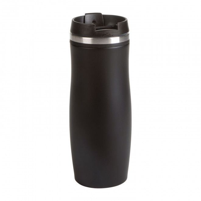 MUG ISOTHERME 400ML PERSONNALISABLE 'CREMA NOIR' - noir