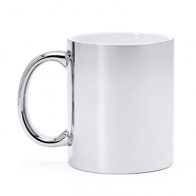 MUG EN CERAMIQUE BRILLANT 350ML PERSONNALISABLE 'GLIMT' - argenté